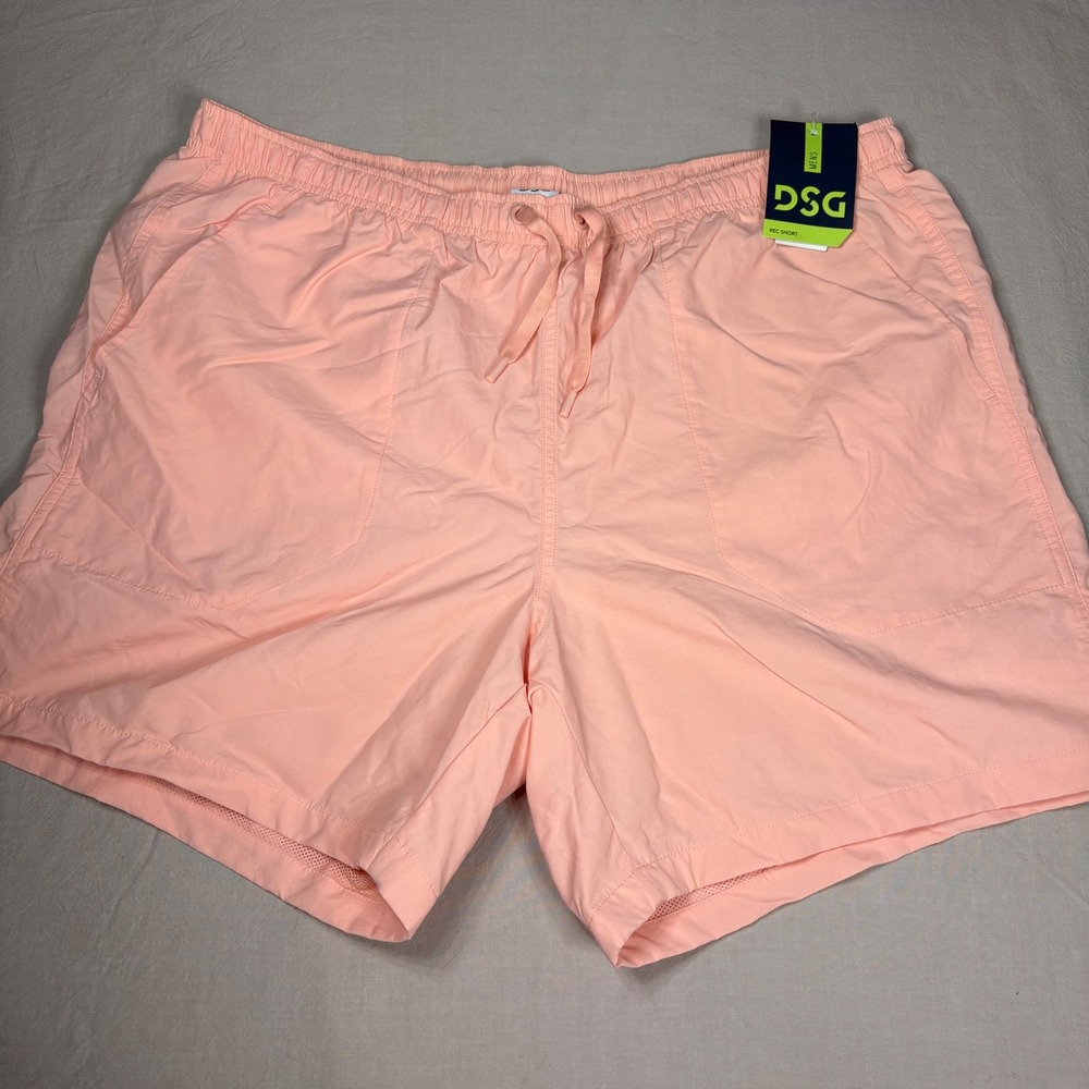 DSG Mens 6" Rec‎ Short Pink Ray Relaxed Fit Water Repellent NWT Large